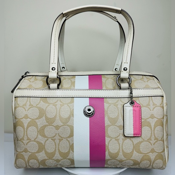 COACH SPEEDY TOTE PINK SIGNATURE C - Picture 4 of 12